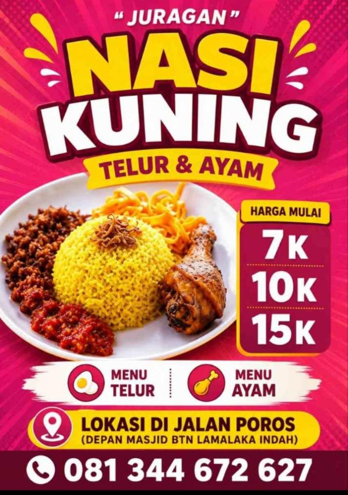 🍛 Juragan Nasi Kuning Hadir di Lembang! Mulai Rp7 Ribu, Rasa Juara yang Bikin Ketagihan!